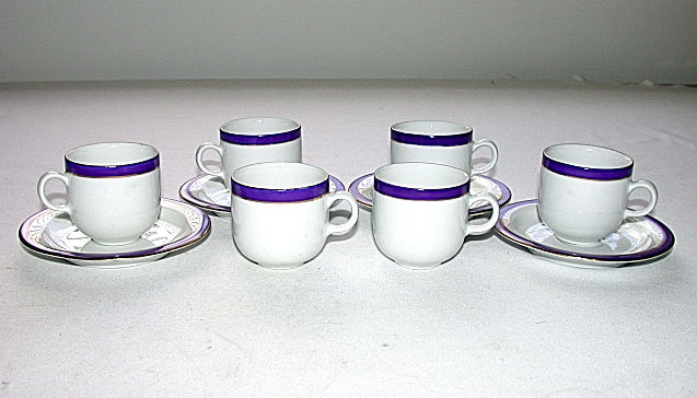 Polish Porcelain Demitasse Set of Four w/2extra Cups  