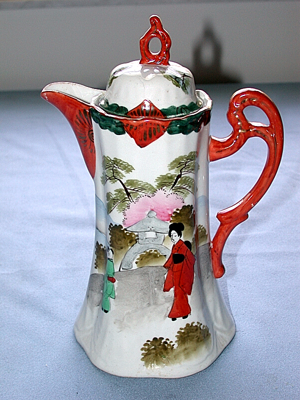 Beautiful Vintage Chinese Hand Painted Chocolate Pot  